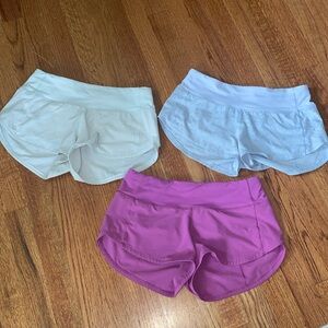 Set of 3 lululemon speed up shorts